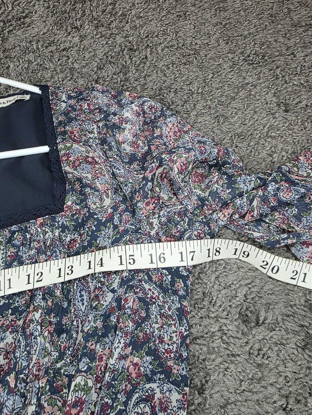 The Abercrombie & Fitch Blue Long Sleeve Square Neck Tiered Skort in size small - Picture 10 of 12